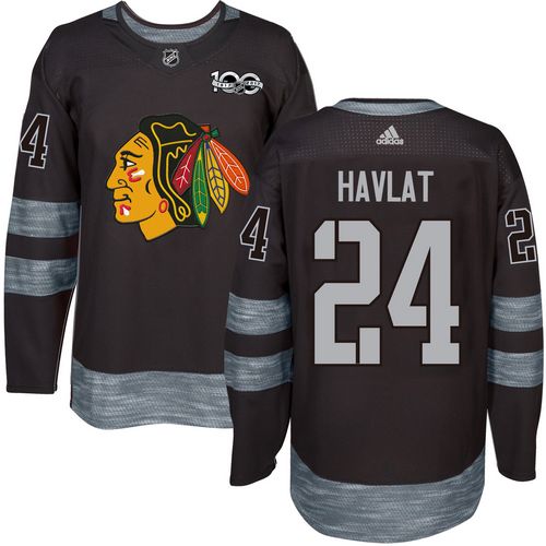 Adidas Blackhawks #24 Martin Havlat Black 1917-100th Anniversary Stitched NHL Jersey